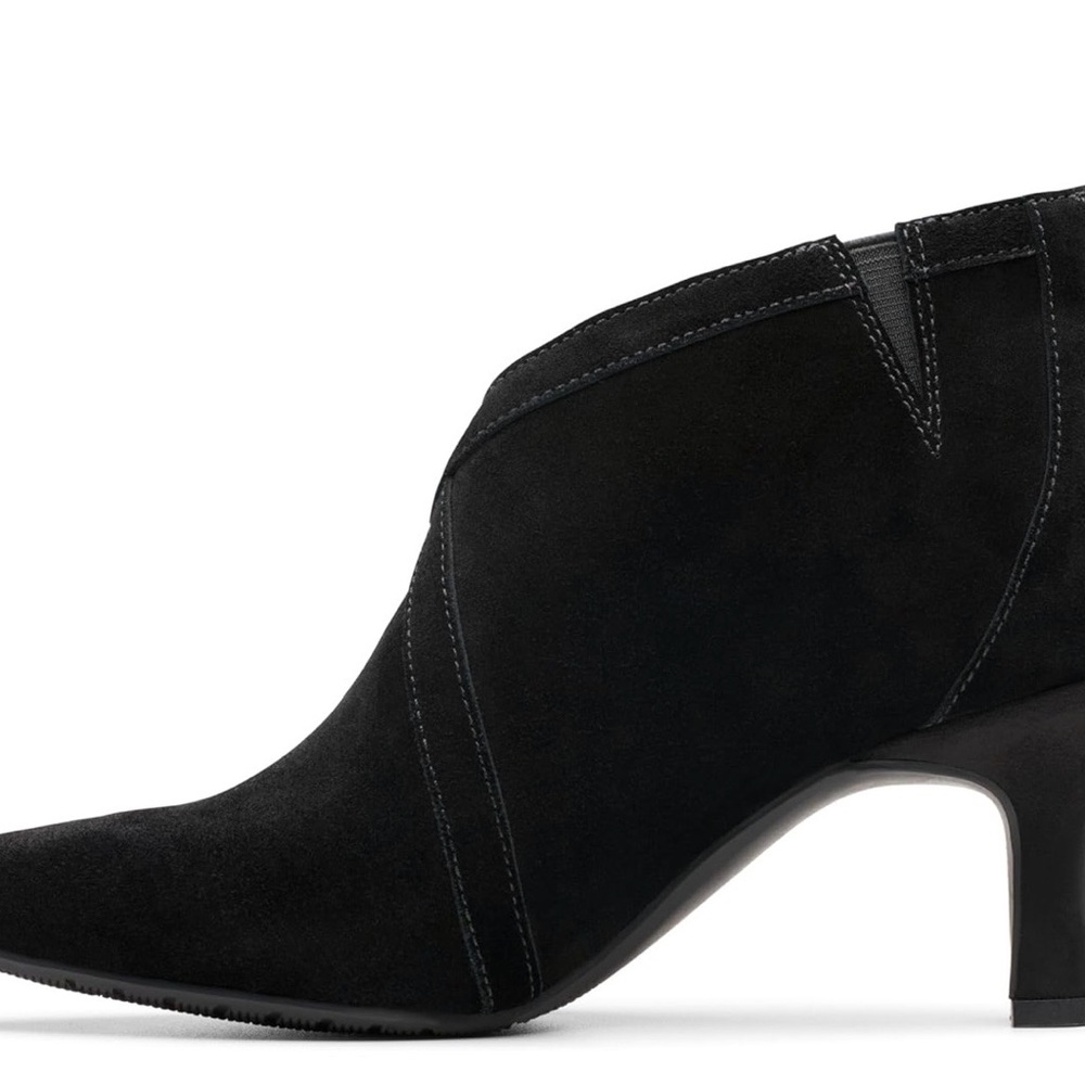 Clarks Black Suede Ankle Booties